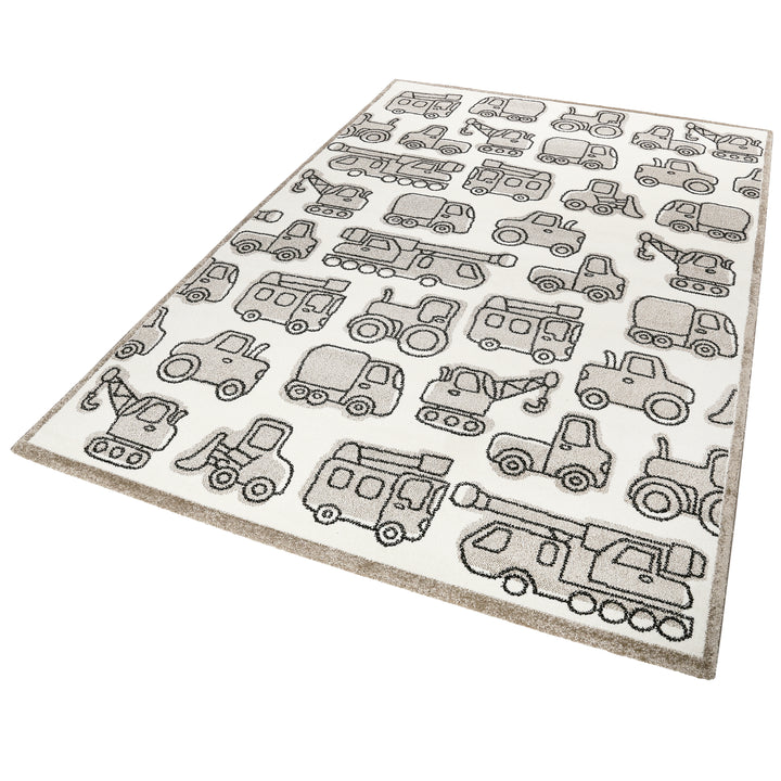 Vehicles Teppich taupe Kurzflor rechteckig