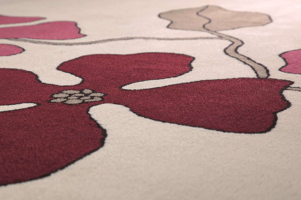 Blossom Teppich weiß Kurzflor rechteckig