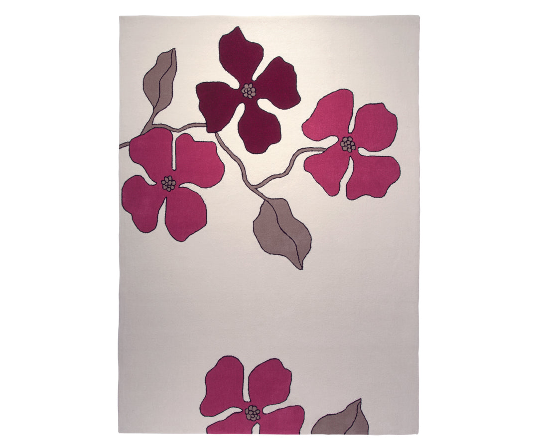 Blossom Teppich weiß Kurzflor rechteckig
