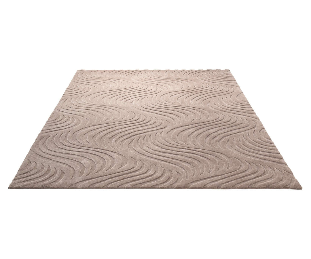 Wave Teppich beige Kurzflor rechteckig