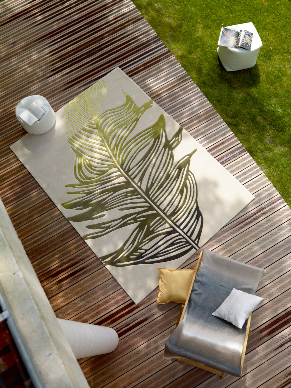 Feather  Teppich beige Kurzflor rechteckig