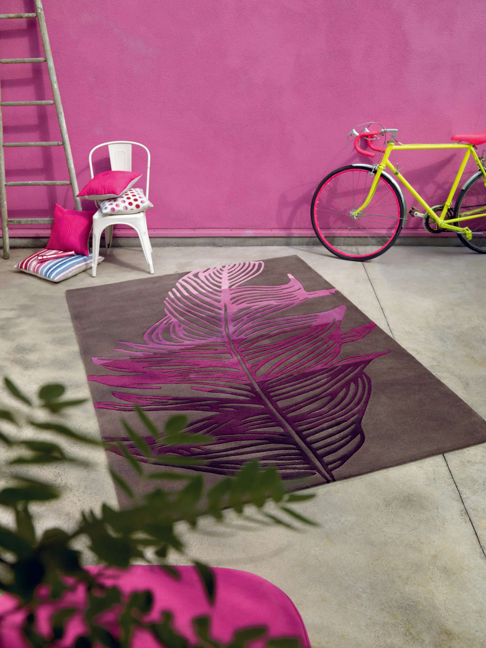 Feather  Teppich taupe Kurzflor rechteckig