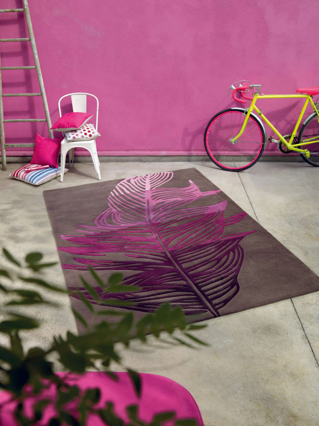 Feather  Teppich taupe Kurzflor rechteckig