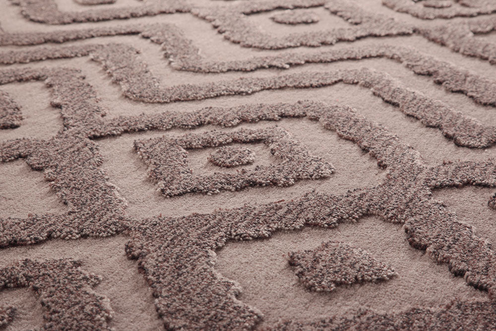 Africa Ethnic Teppich taupe Kurzflor rechteckig