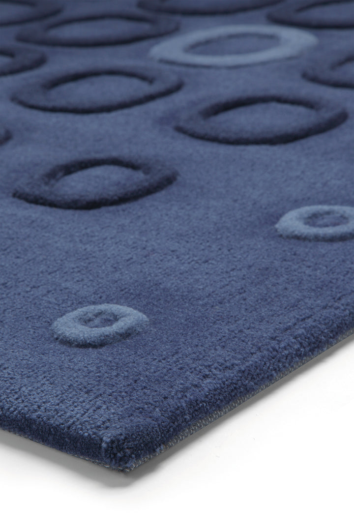In Best Circles Teppich blau Kurzflor rechteckig