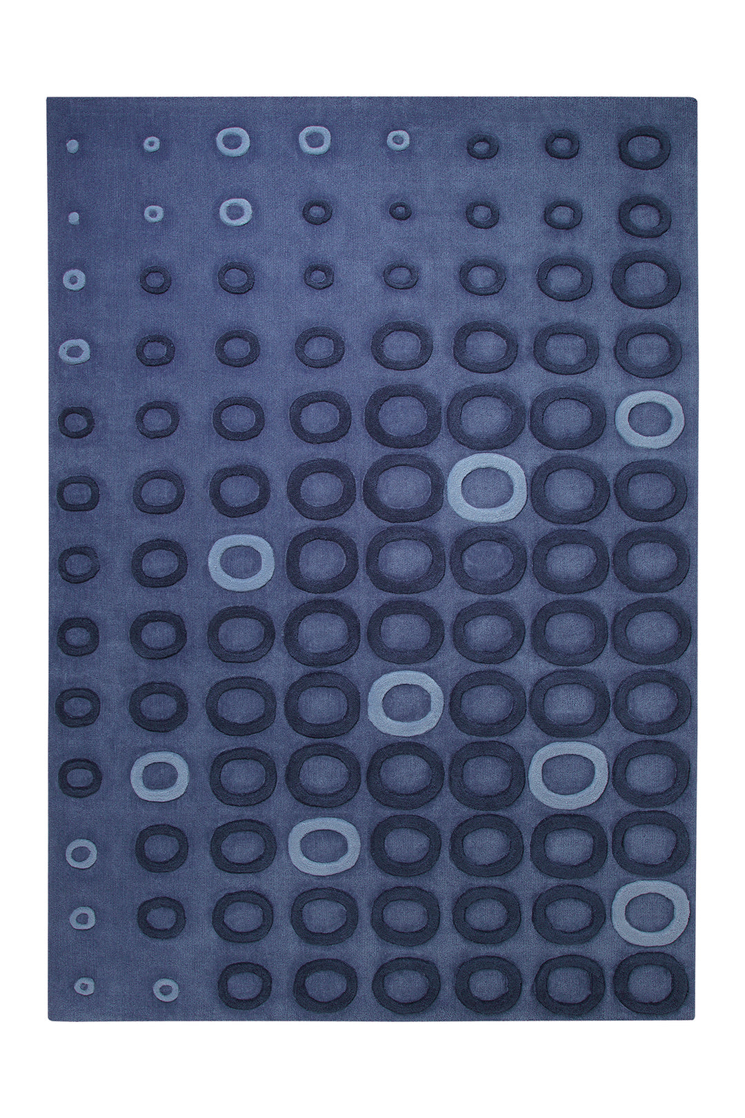 In Best Circles Teppich blau Kurzflor rechteckig