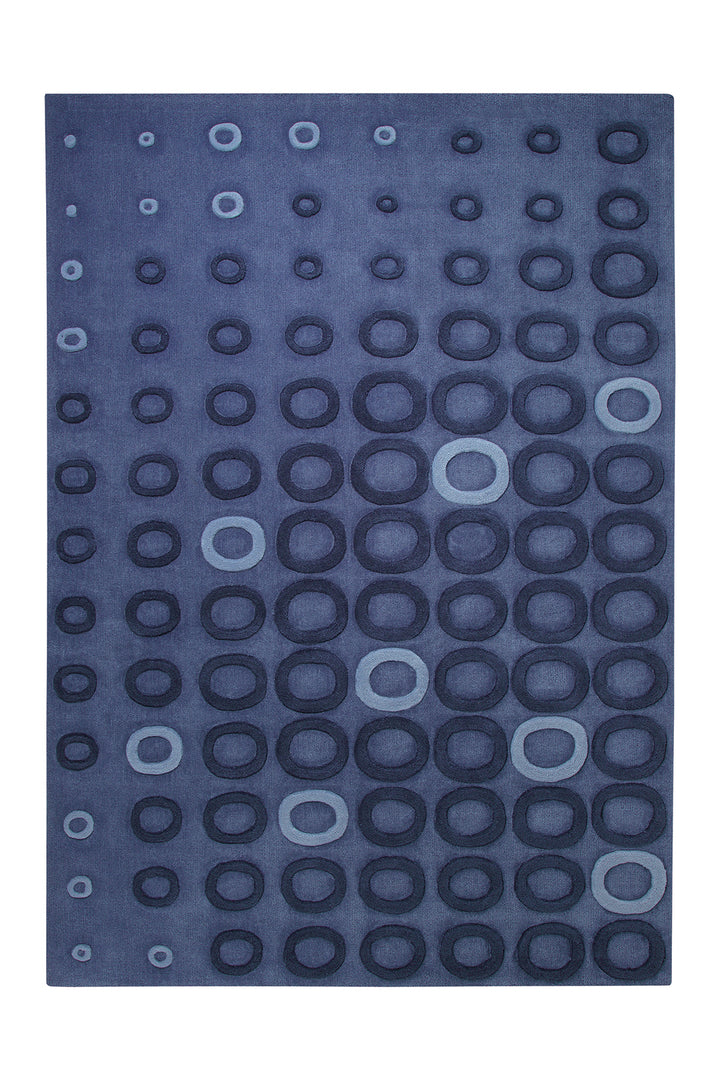 In Best Circles Teppich blau Kurzflor rechteckig