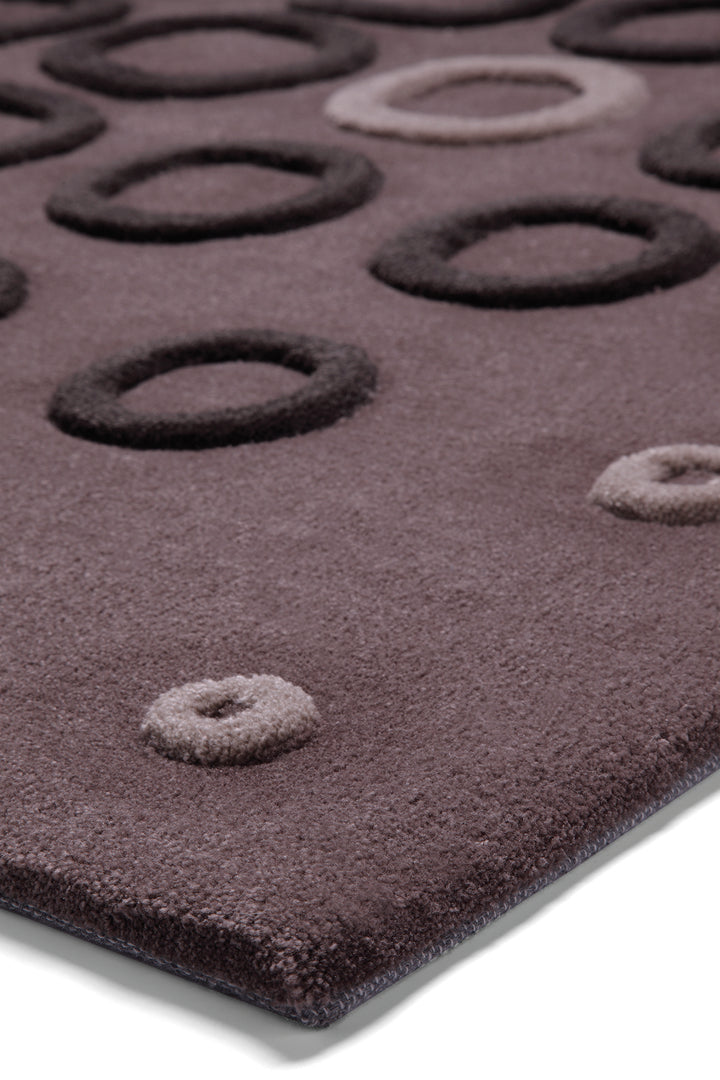 In Best Circles Teppich braun Kurzflor rechteckig