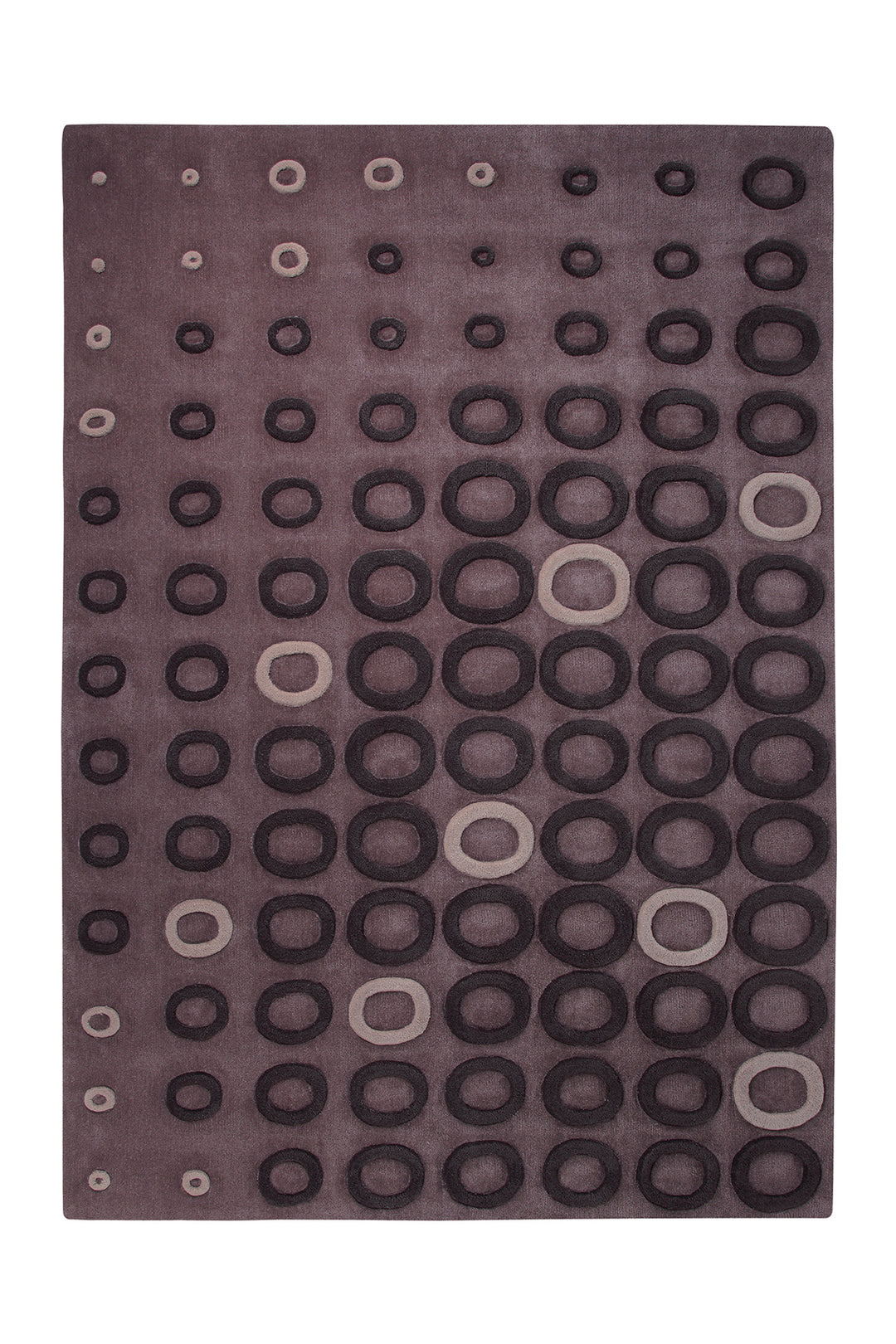 In Best Circles Teppich braun Kurzflor rechteckig