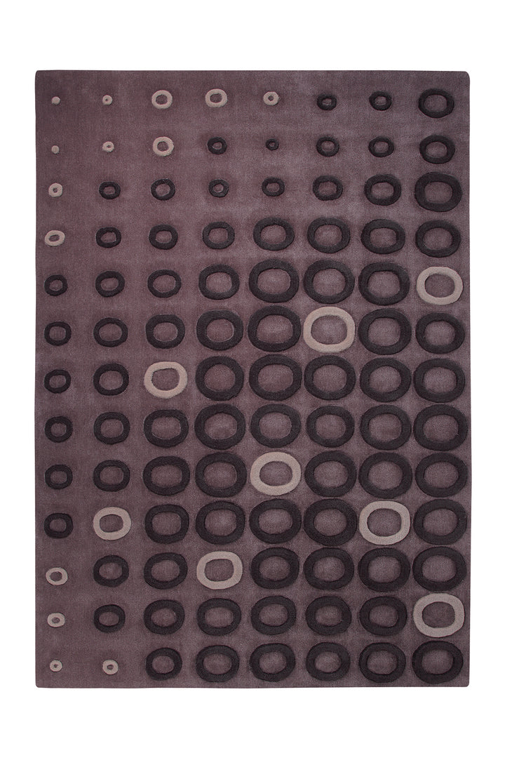 In Best Circles Teppich braun Kurzflor rechteckig