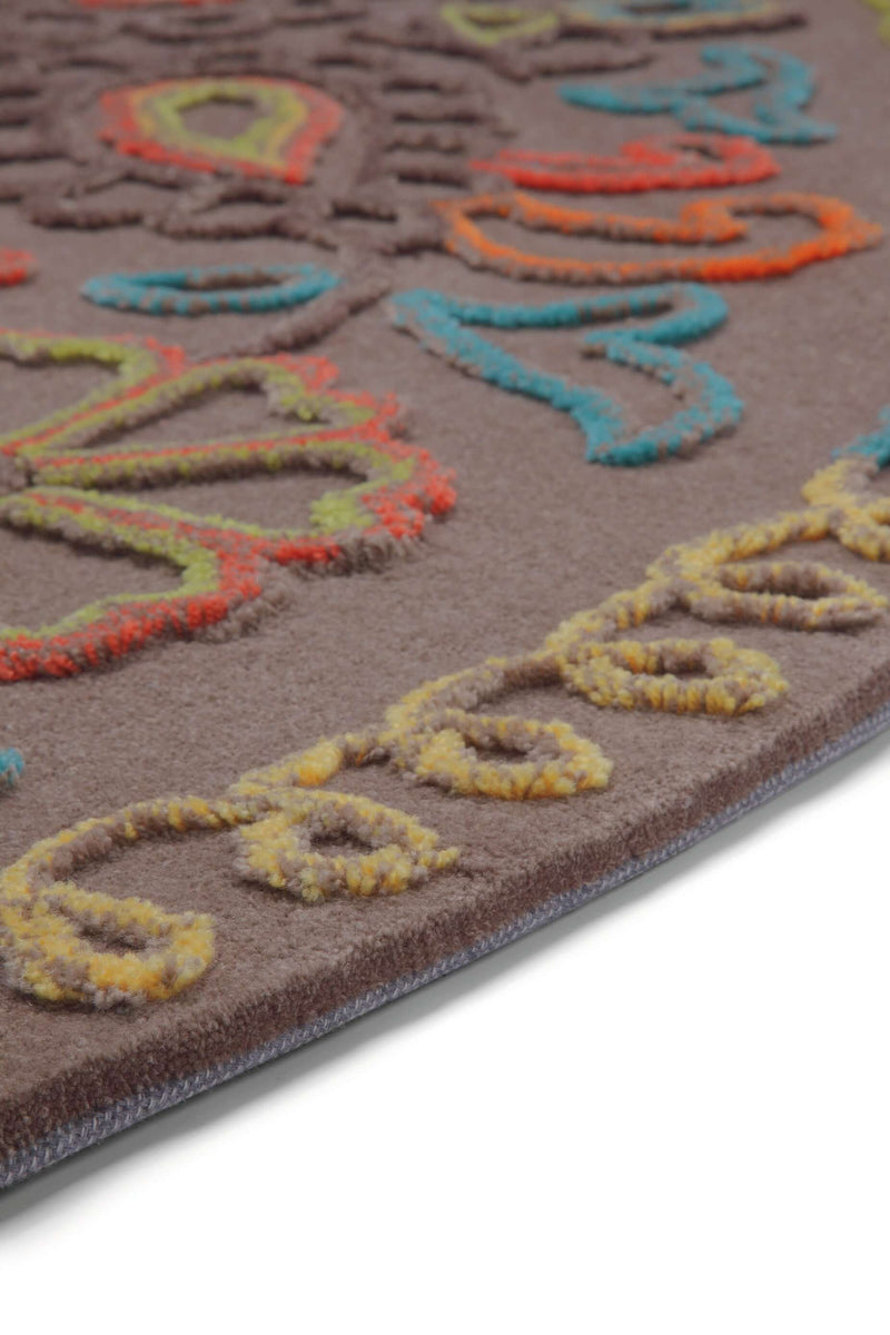 Esprit Teppich Rund Braun Muster Bunt