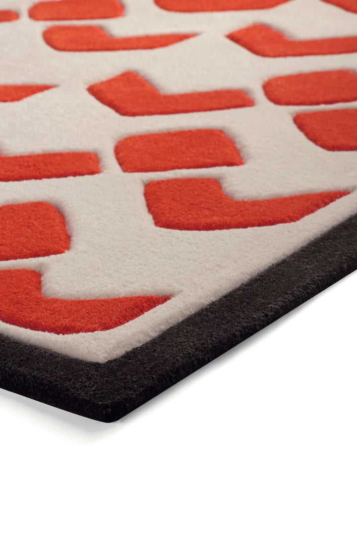 Bauhaus Teppich orange Kurzflor rechteckig