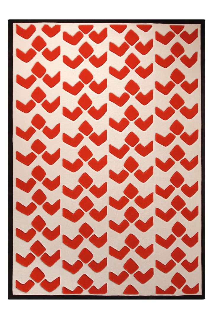 Bauhaus Teppich orange Kurzflor rechteckig