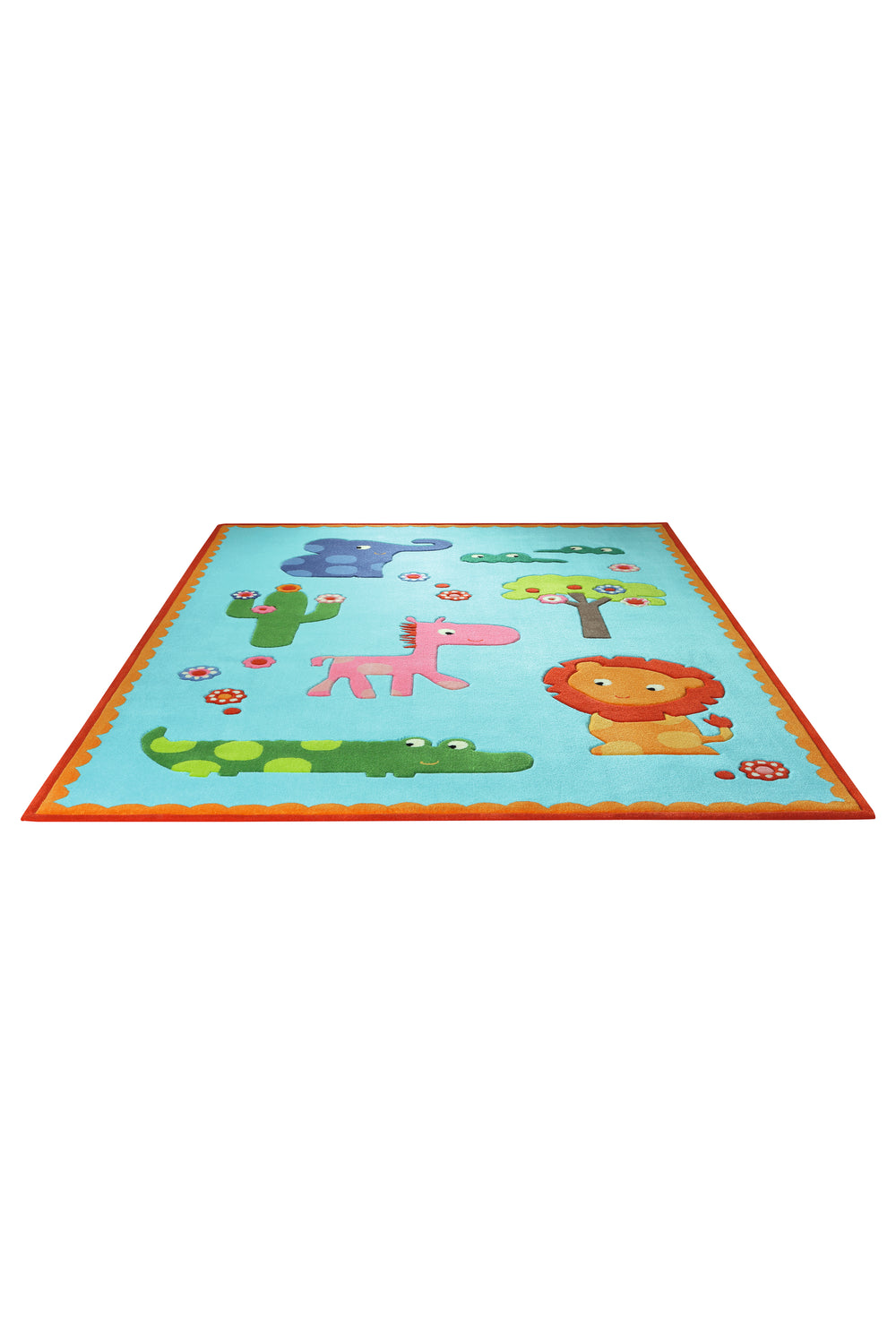 Zoo Teppich türkis Kurzflor rechteckig