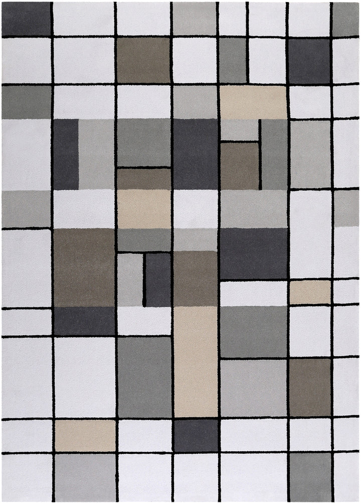 Buttons Teppich beige Kurzflor rechteckig