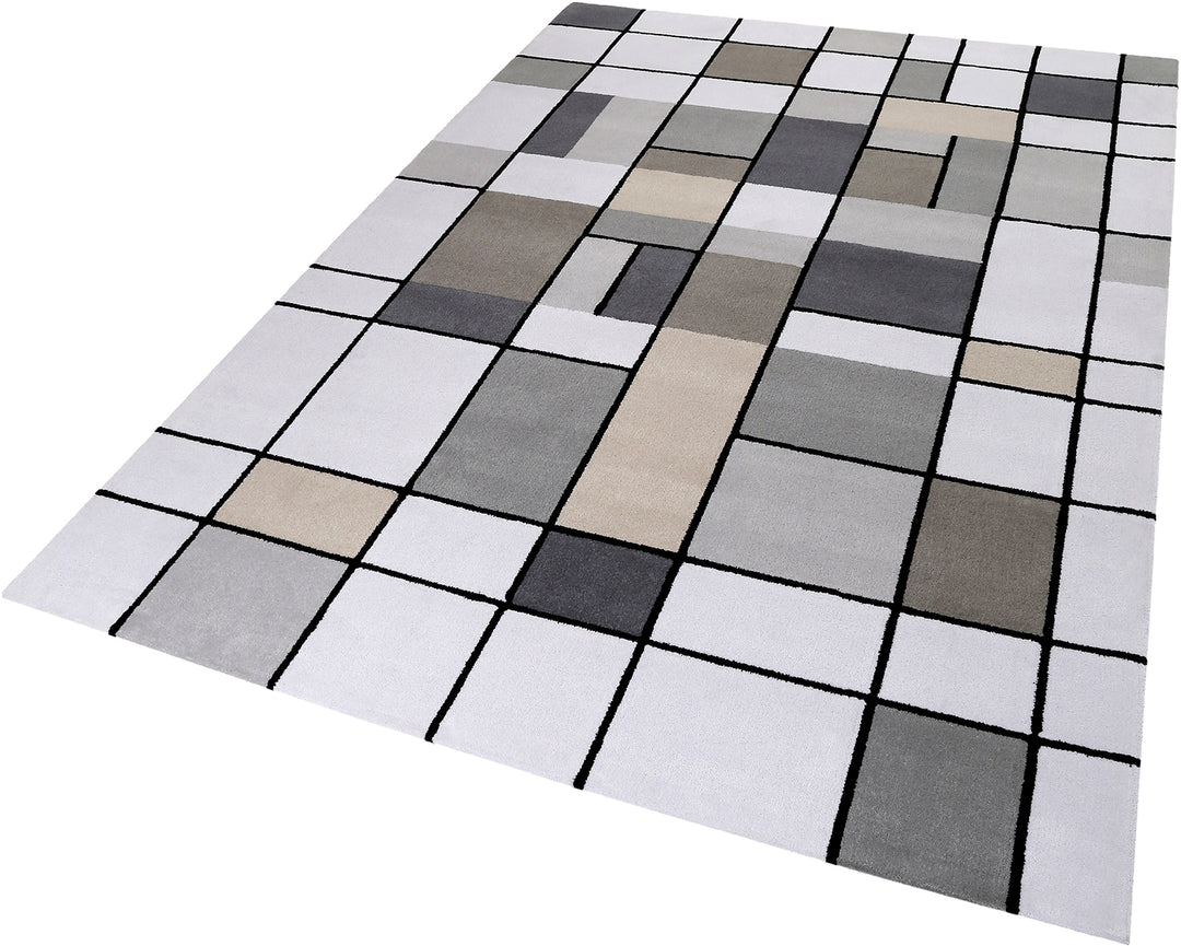 Buttons Teppich beige Kurzflor rechteckig