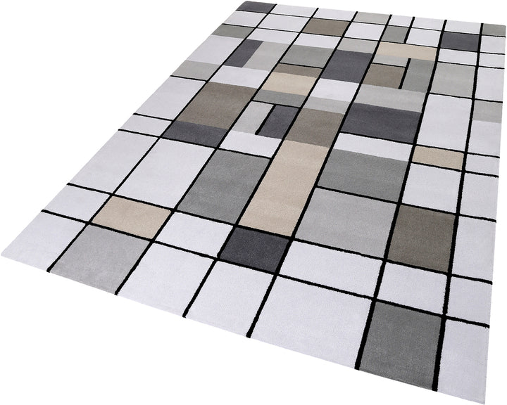 Buttons Teppich beige Kurzflor rechteckig