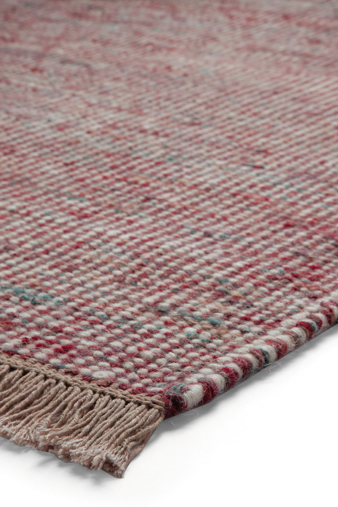 Loom Durrie  Teppich rot Kurzflor rechteckig