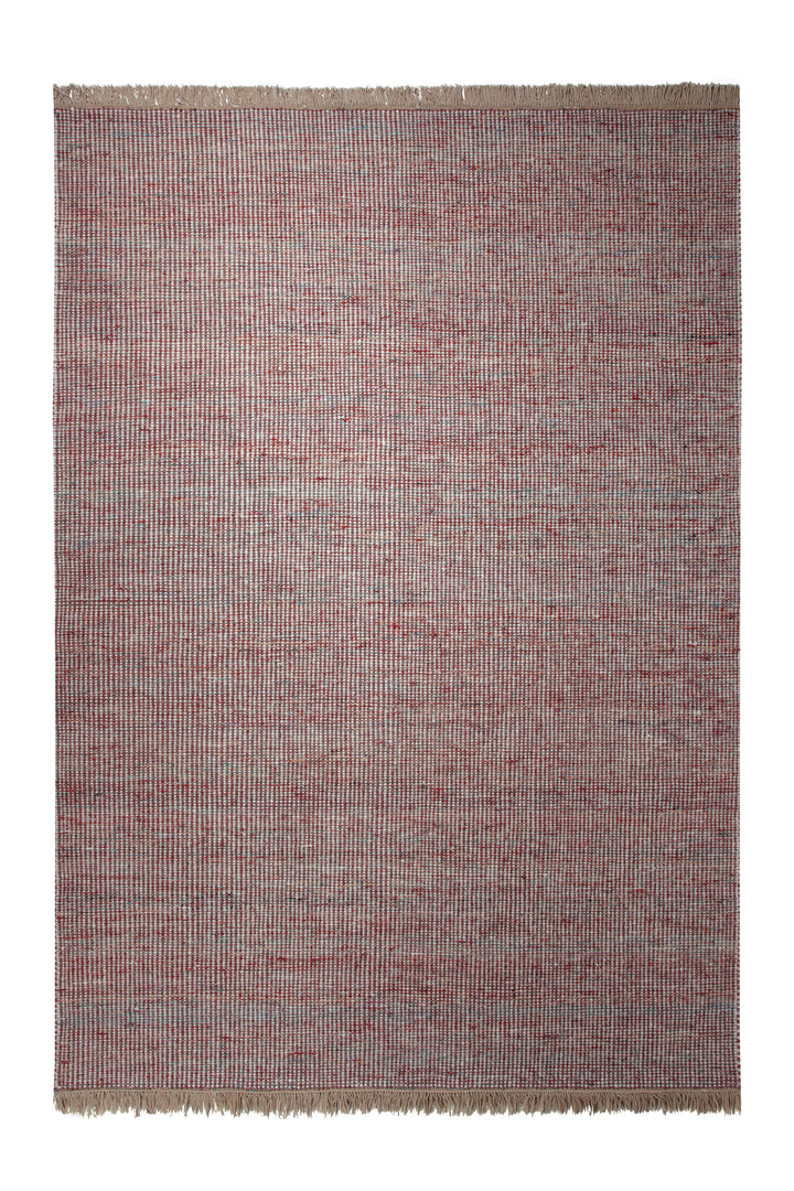 Loom Durrie  Teppich rot Kurzflor rechteckig