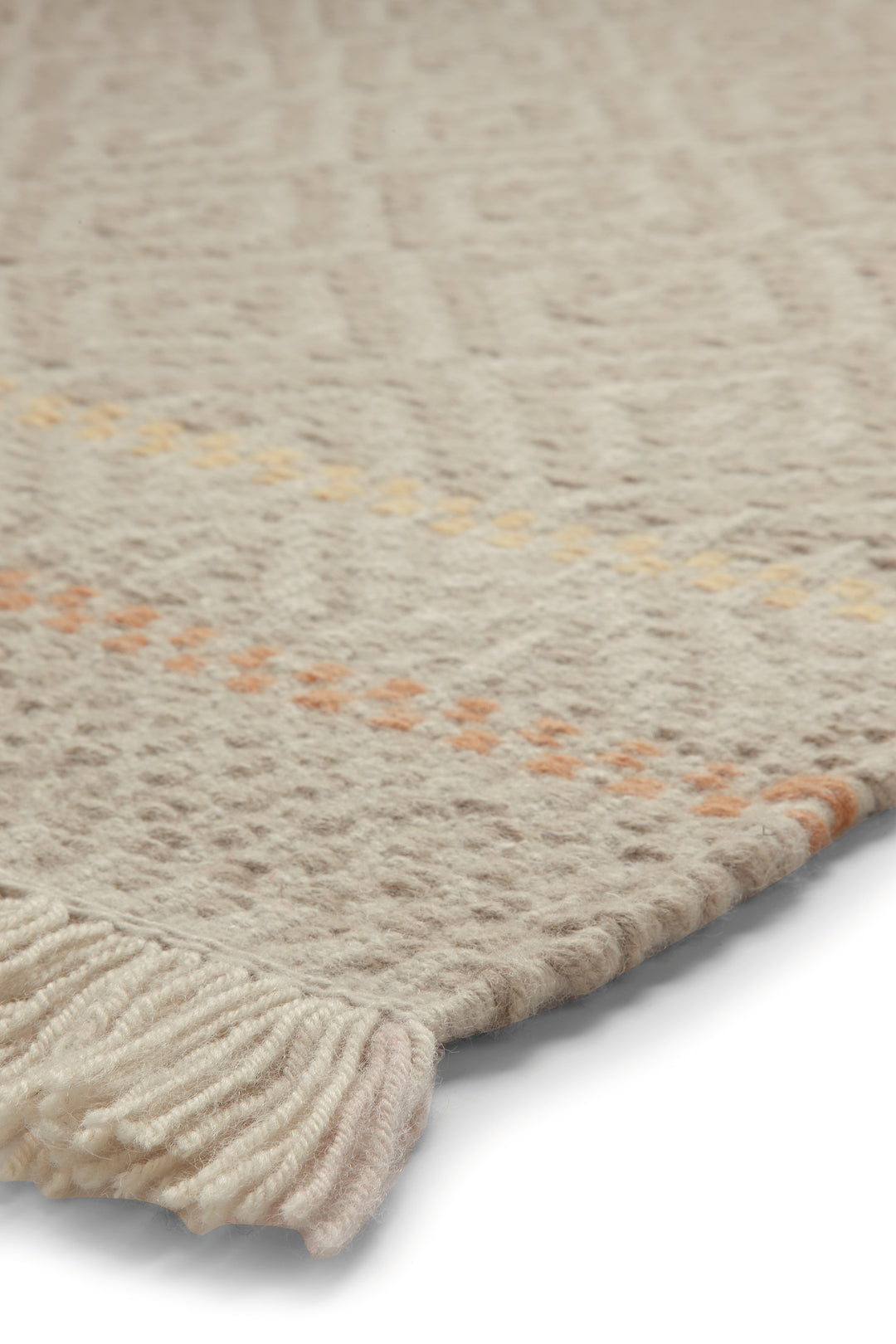 Natural Rhombus Teppich taupe Kurzflor rechteckig