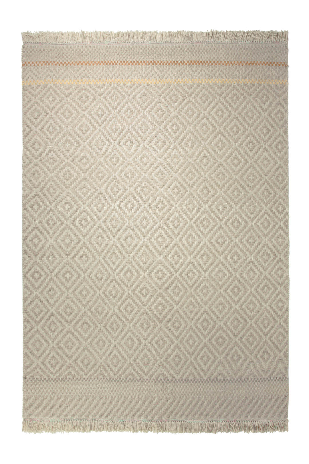 Natural Rhombus Teppich taupe Kurzflor rechteckig