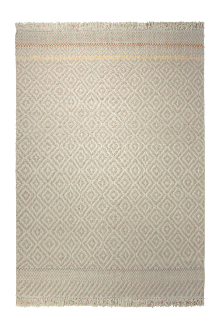 Natural Rhombus Teppich taupe Kurzflor rechteckig