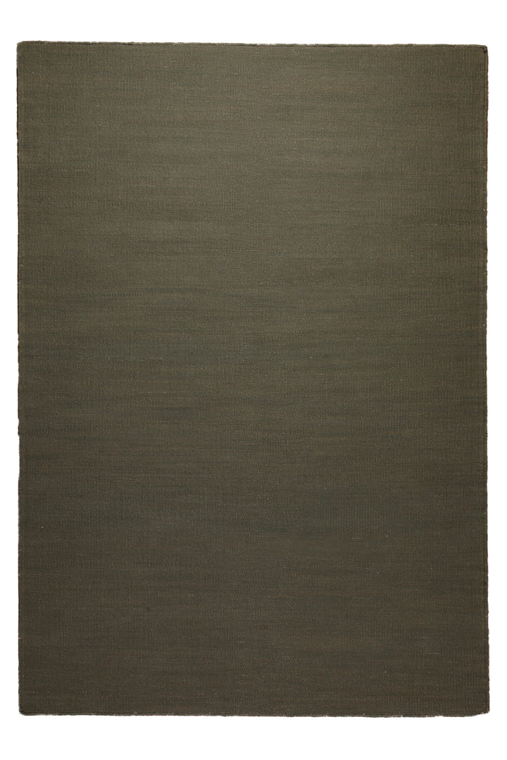 160x230 Teppich Wohnzimmer ESPRIT Uni – Strapazierfähiger Baumwollteppich in tiefem Olivgrün