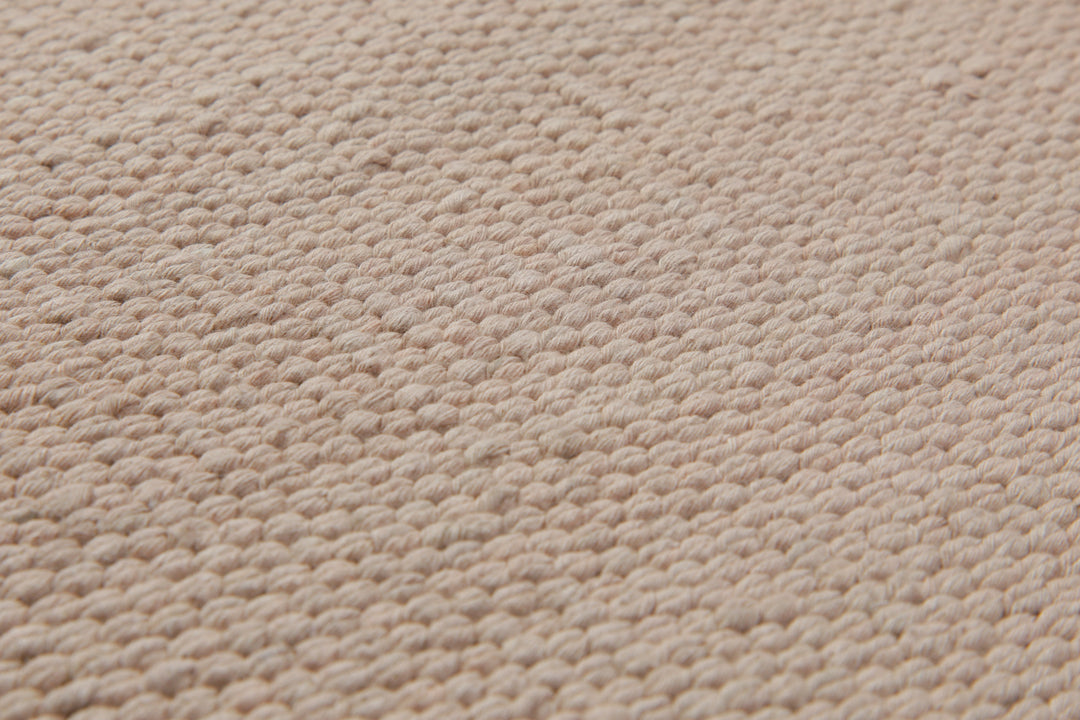 160x230 Teppich Wohnzimmer ESPRIT Uni – Strapazierfähiger Baumwollteppich in warmem Sandbeige