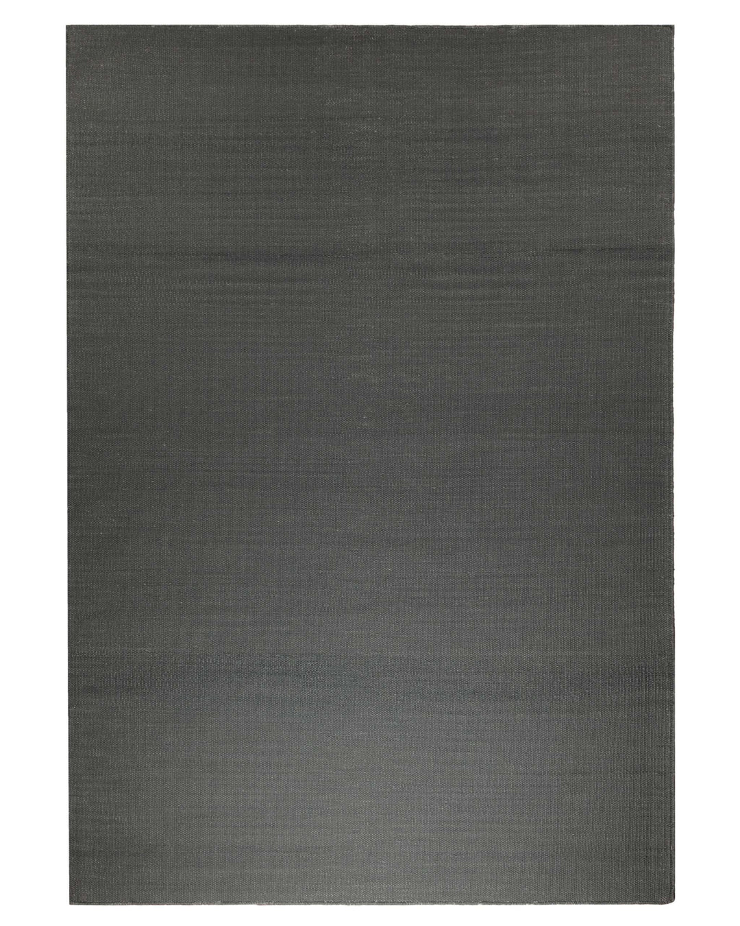 Handwebteppich Baumwolle uni anthrazit robust 160x230 cm – Freigestellte Ansicht von oben