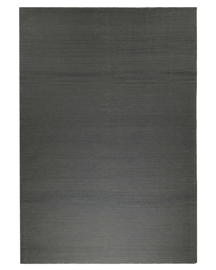 Handwebteppich Baumwolle uni anthrazit robust 160x230 cm – Freigestellte Ansicht von oben