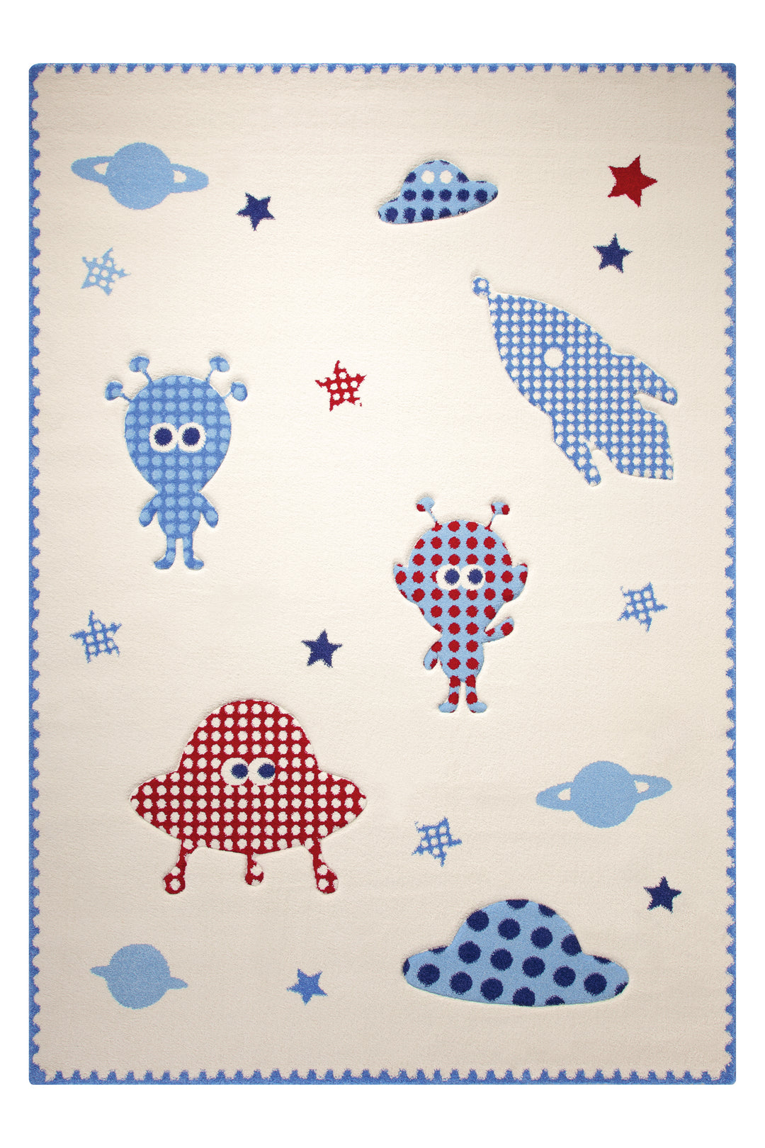 Little Astronauts Teppich weiss Kurzflor rechteckig