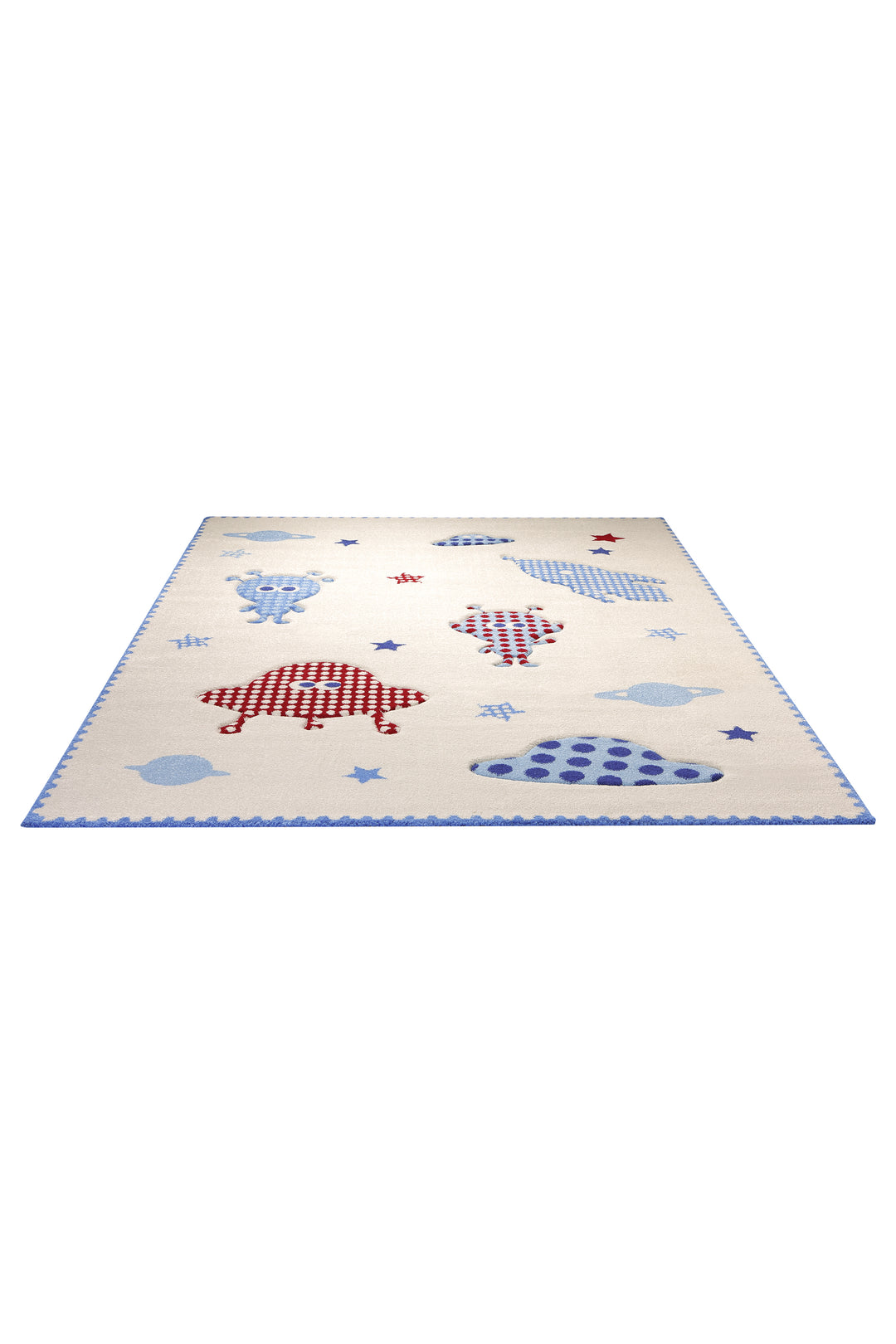 Little Astronauts Teppich weiss Kurzflor rechteckig