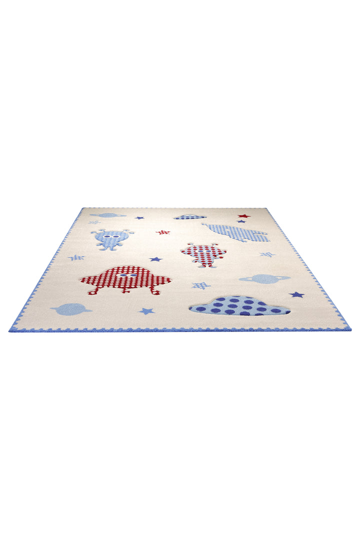 Little Astronauts Teppich weiss Kurzflor rechteckig