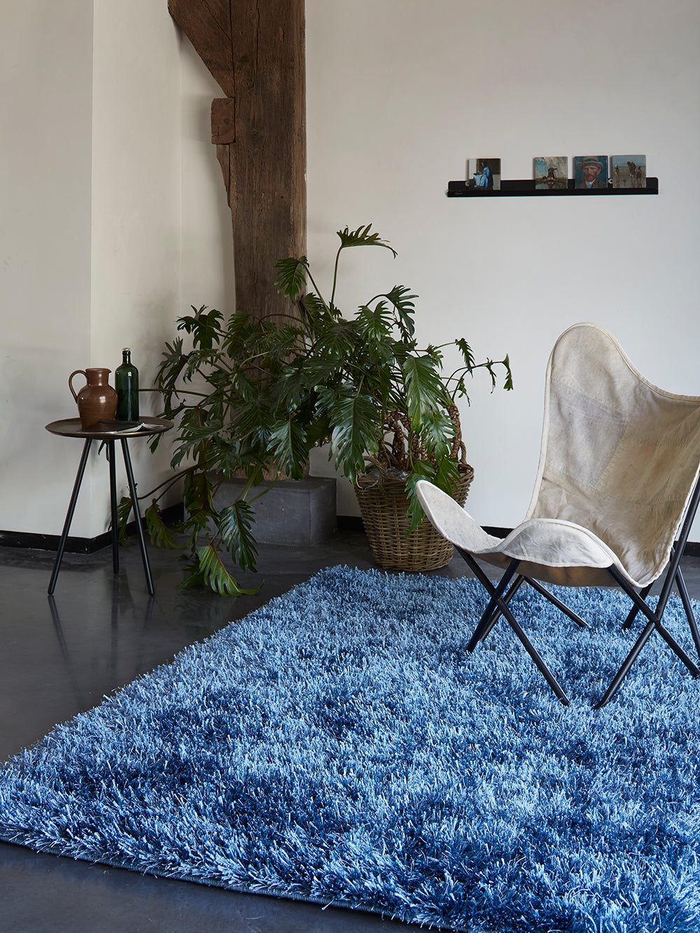 Cool Glamour Teppich blau Hochflor rechteckig