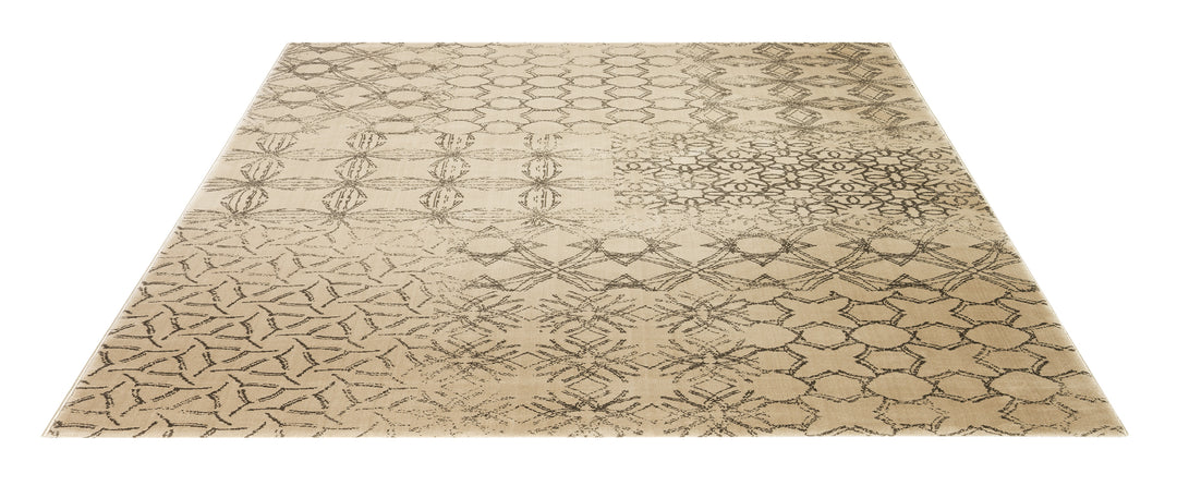 Hamptons Teppich beige Kurzflor rechteckig