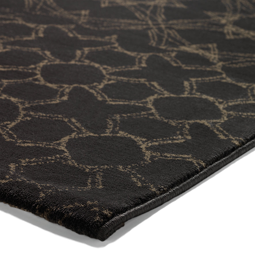 Hamptons Teppich schwarz Kurzflor rechteckig