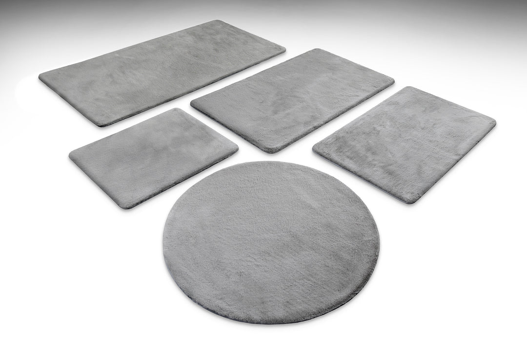 Emil Badteppich grau Hochflor rechteckig