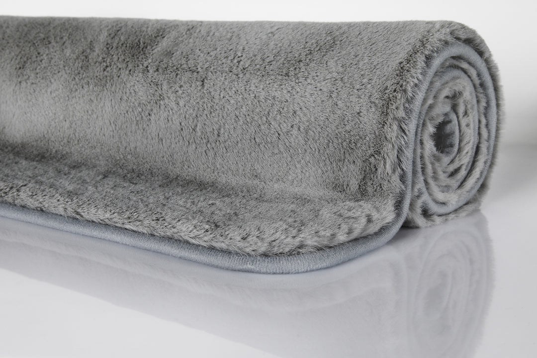 Emil Badteppich grau Hochflor rechteckig