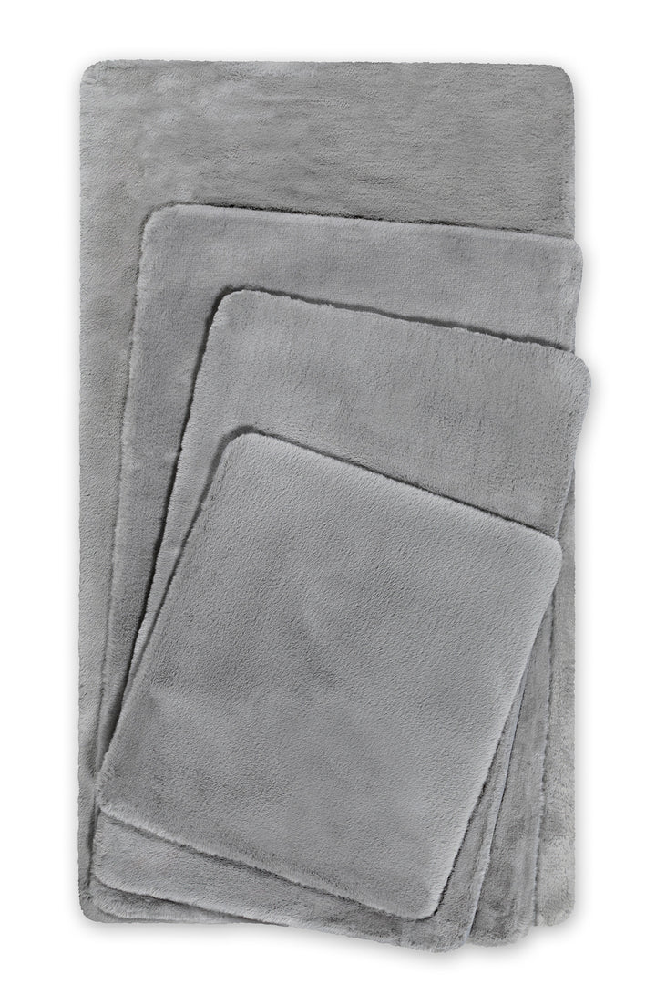 Emil Badteppich grau Hochflor rechteckig