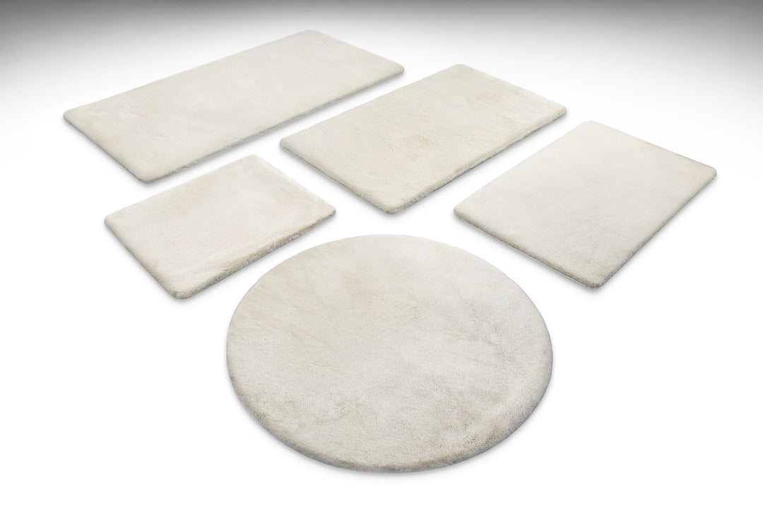 Emil Badteppich creme beige Hochflor rechteckig