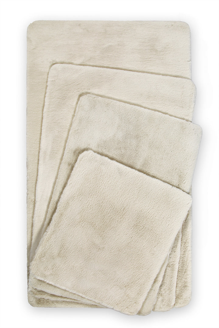 Emil Badteppich creme beige Hochflor rechteckig