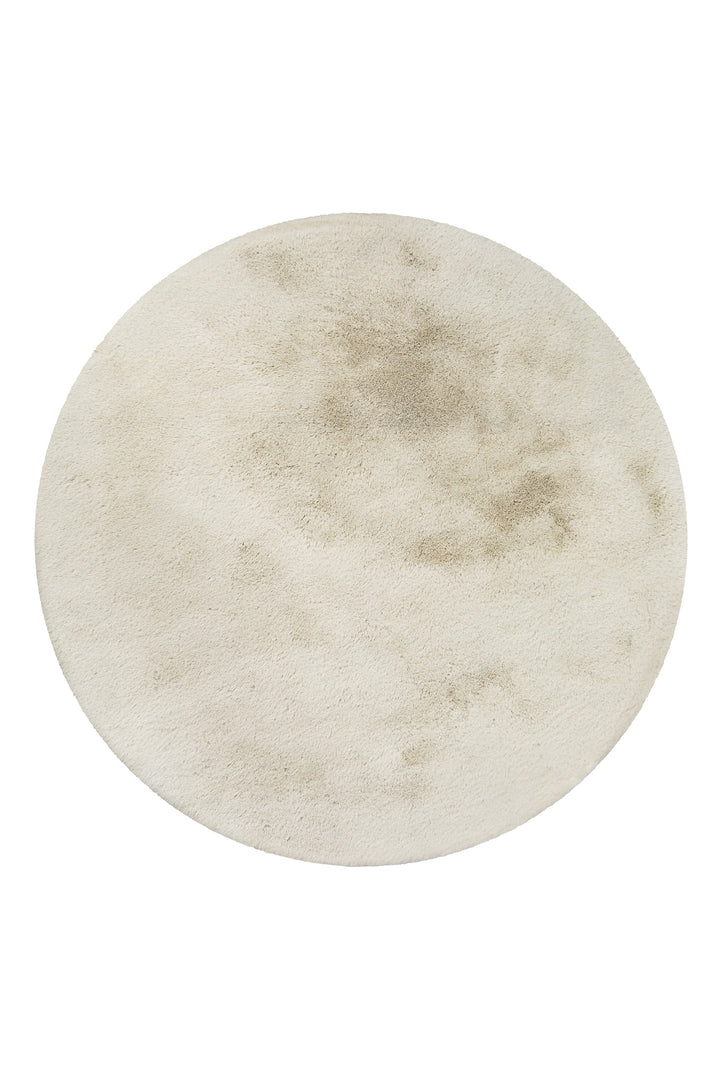 Emil Badteppich creme beige Hochflor rund