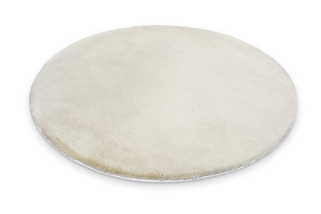 Emil Badteppich creme beige Hochflor rund