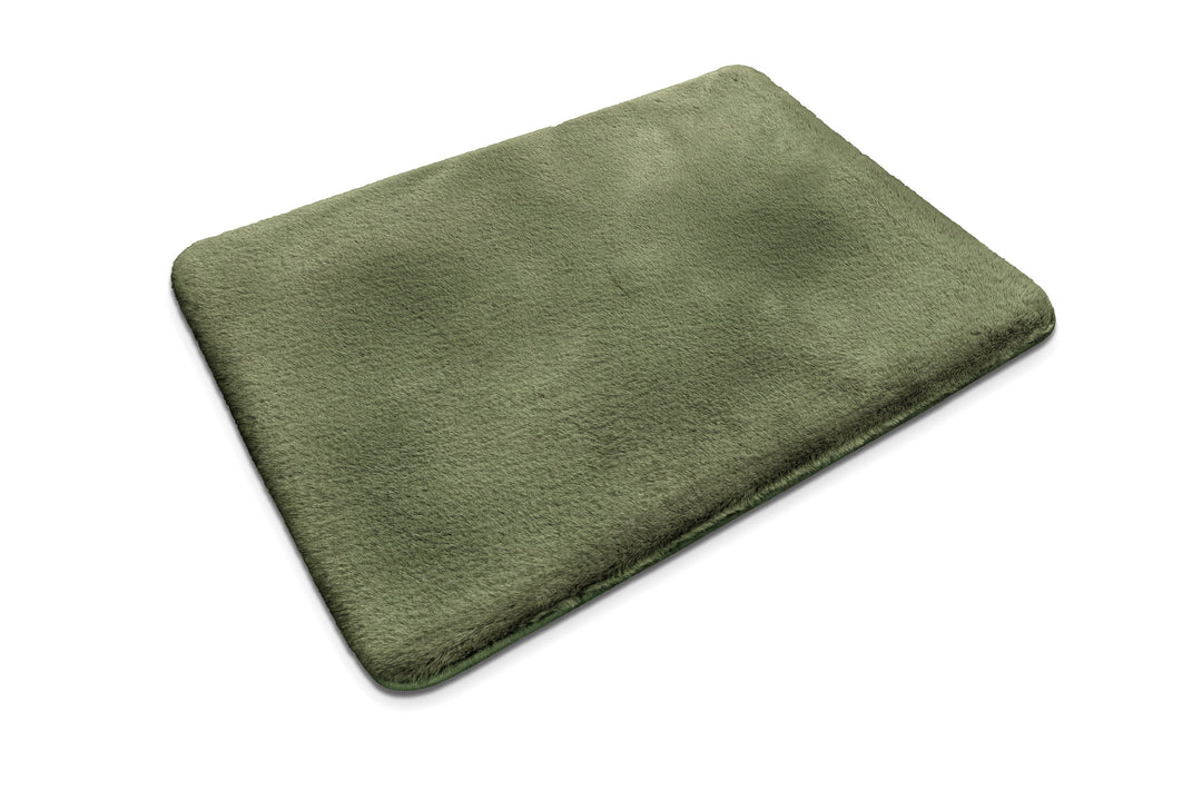Emil Badteppich oliv grün Hochflor rechteckig