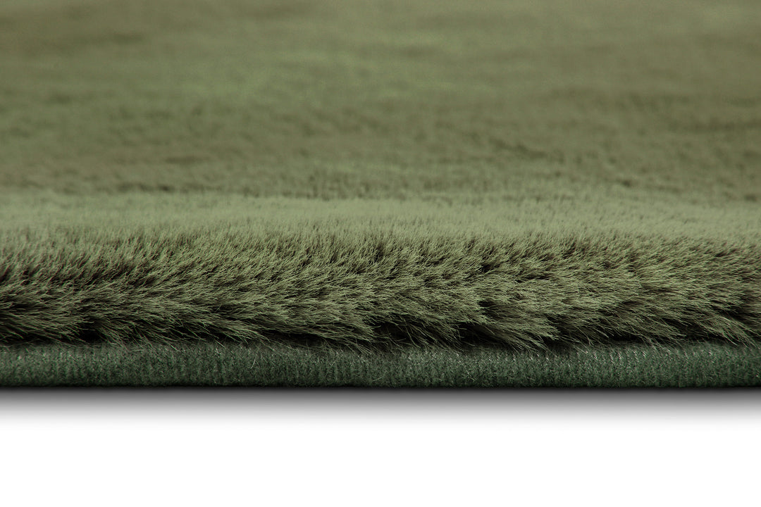 Emil Badteppich oliv grün Hochflor rechteckig