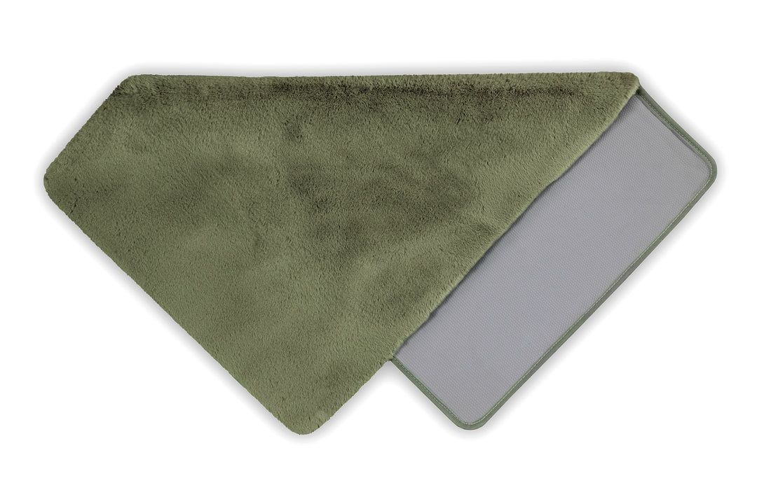 Emil Badteppich oliv grün Hochflor rechteckig