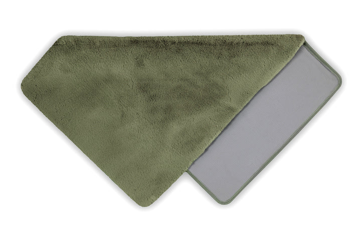 Emil Badteppich oliv grün Hochflor rechteckig