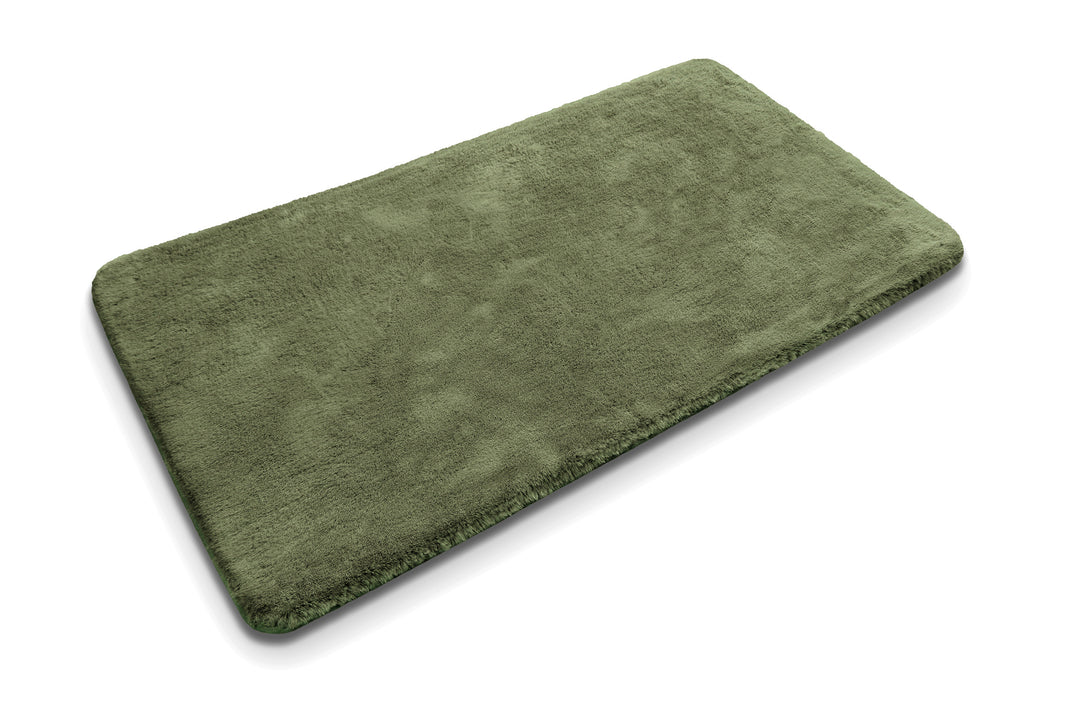 Emil Badteppich oliv grün Hochflor rechteckig