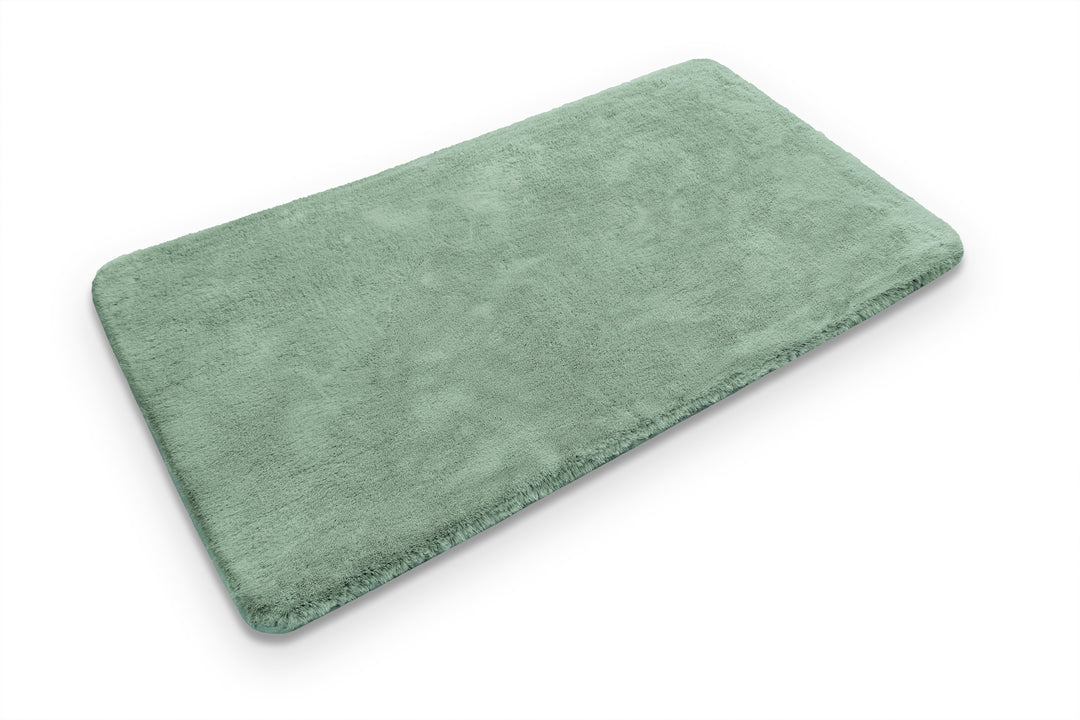 Emil Badteppich salbei grün Hochflor rechteckig