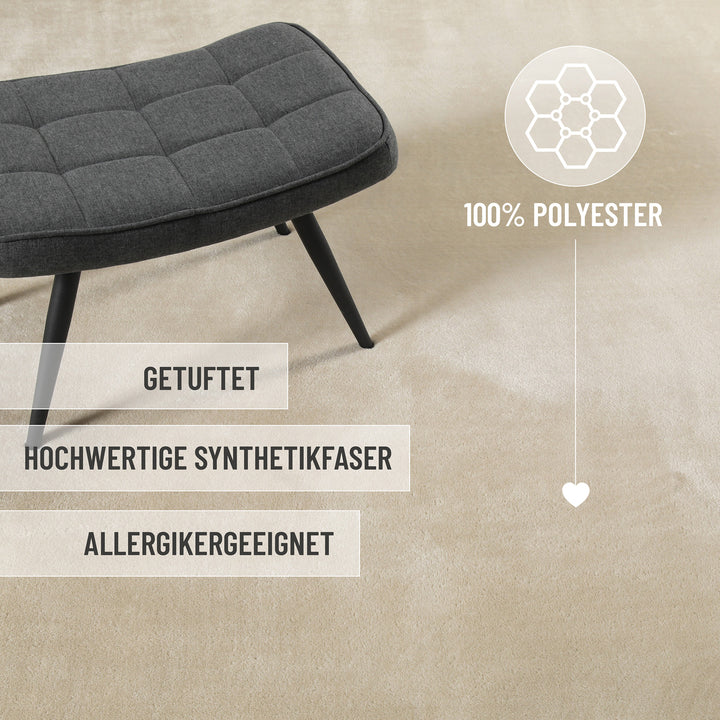 Eriksson Teppich creme beige Hochflor rechteckig